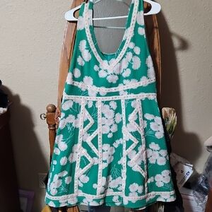 Floral Green Kids Dress